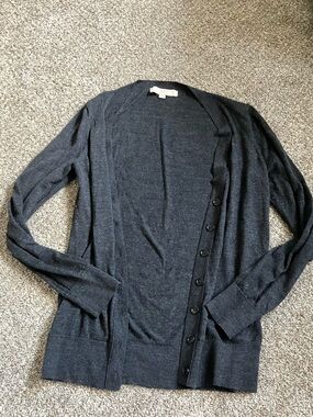 Loft Charcoal Grey Cardigan Women’s Size